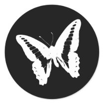 Black Butterfly Envelope Sticker Seal by hummingbirdcake Black Butterfly Envelope Sticker Seal
