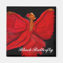 Black Butterfly Fridge Magnet