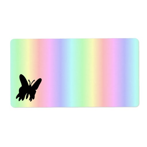 Black Butterfly on rainbow Shipping Labels