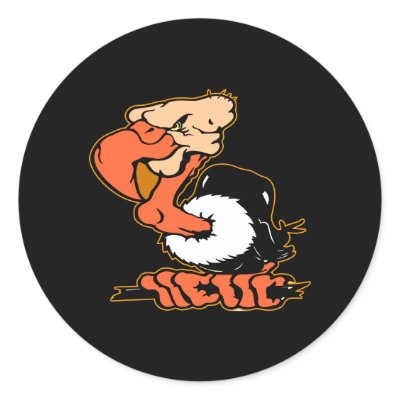 Black Buzzard Cartoon Tattoo Stickers by WhiteTiger_LLC
