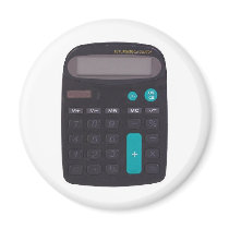 Black calculator magnets