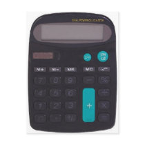Black calculator postcards