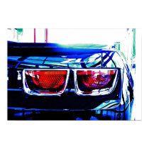 Black Camaro ZL1 Tail Lights with Decal posters