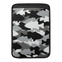Black Camo Bass Fishing MacBook Air Sleeves