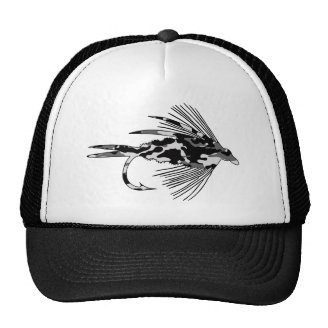 Black Camo Fly Fishing lure Mesh Hats