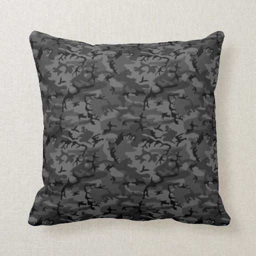 Black Camo Pattern Throw Pillow Zazzle