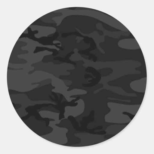 Black Camo Round Stickers | Zazzle