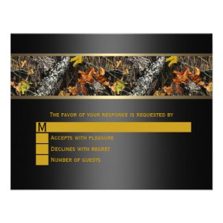 Black Camo Wedding RSVP Invitation