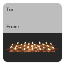 Black Candles Gift Tag Stickers