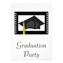 Black Cap Gold Tassel invitations