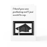 Black Cap Silver Tassel Greeting Cards