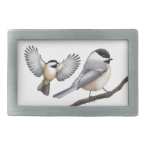 Black Capped Chickadee Birds Belt Buckle