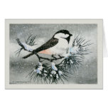 Black Capped Chickadee Greeting Card