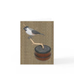 Black-Capped Chickadee Woodcarving Note Card