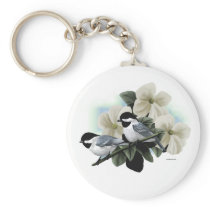 Black Capped Chickadees Keychain