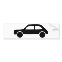black car icon bumper stickers