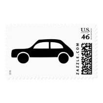 black car icon postage stamp