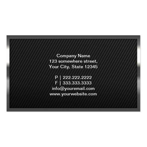 Black Carbon Fiber Chauffeur Business Card (back side)
