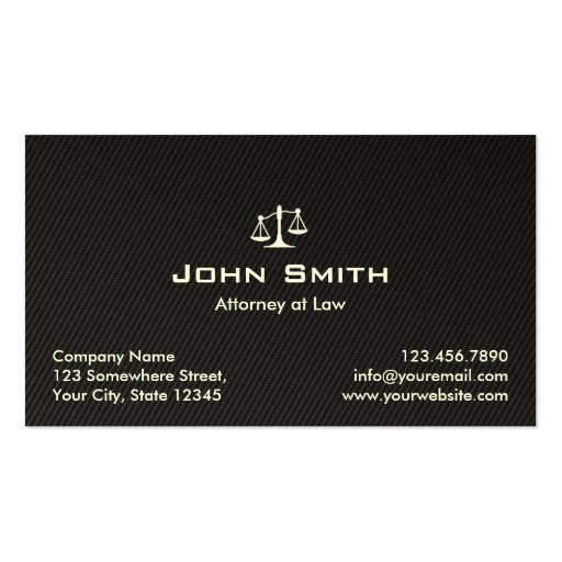 Black Carbon Fiber Lawyer/Attorney Business Card (front side)