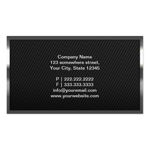 Black Carbon Fiber Tattoo Art Business Card (back side)