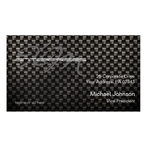 Black Carbon Fiber Textured Business Card (back side)