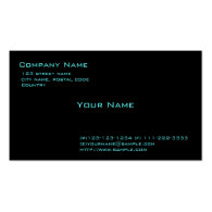 black card,blue fonts business card template