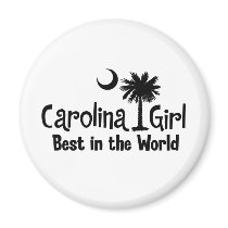 Black Carolina Girl Best in the World magnets