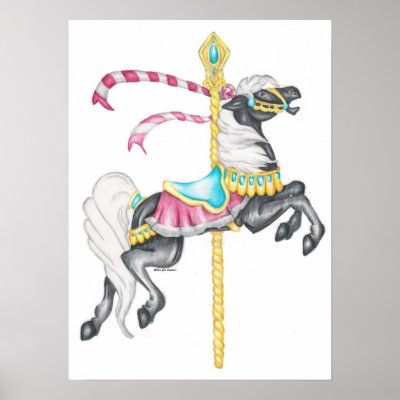 Black Carousel Horse Poster by julielcleveland