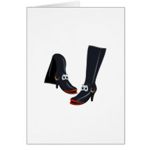 black cartoon boots card