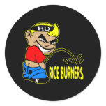 Black Cartoon Boy P Riceburners New Round Sticker