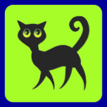 BLACK CARTOON CAT WALKING BIG EYES ADVENTUROUS stickers