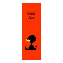 Black cartoon ducky bookmark business cards