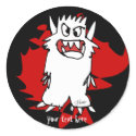 Black Cartoon Monster Personalized Label stickers by monsterzoo Black Cartoon Monster Personalized Label stickers