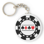 Black Casino Chip Keychain