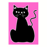 Black Cat Against a Hot Pink Background posters