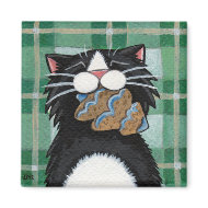 Black Cat and Gingerbread Xmas Tree Magnet
