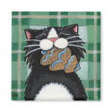 Black Cat and Gingerbread Xmas Tree Magnet