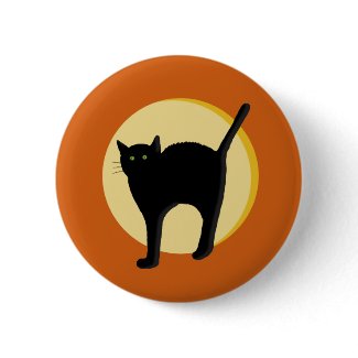 Black Cat and Harvest Moon Button button