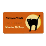 Black Cat and Harvest Moon Halloween Food Labels