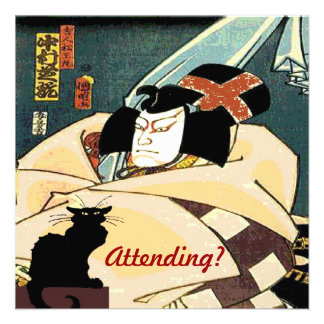Black Cat and Japanese Man,  Attending? Personalized Invite