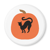 Black cat and pumpkin Halloween t-shirts and gifts magnets
