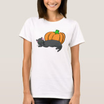Black Cat and Pumpkin t-shirts by Quequay Black Cat and Pumpkin t-shirts
