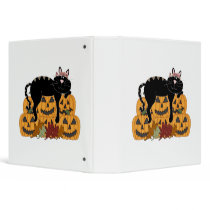 Black Cat and Pumpkins 3 Ring Binder