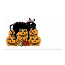 Black Cat and Pumpkins Business Card Template