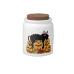 Black Cat and Pumpkins Candy Jar