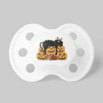 Black Cat and Pumpkins Fall Fun pacifiers