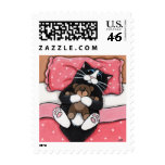 Black Cat and Teddy Bear Postage