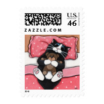 Black Cat and Teddy Bear Postage