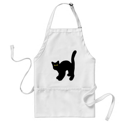 black cat arched back apron
