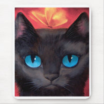 Black Cat Art  & Butterfly - Multi mousepads